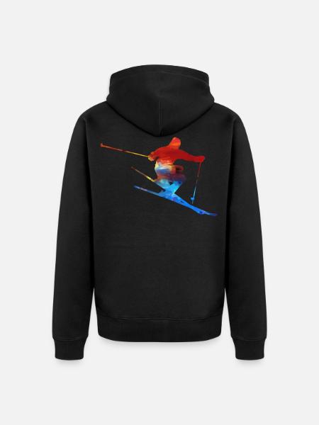 ski - Unisex Premium Bio Zip Hoodie - Schwarz