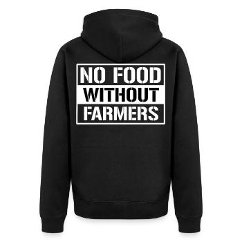 agriculteur paysan activiste paysans hommes idée cadeau - Veste à capuche bio Premium Unisexe - noir - Dos - Nico (187cm)
