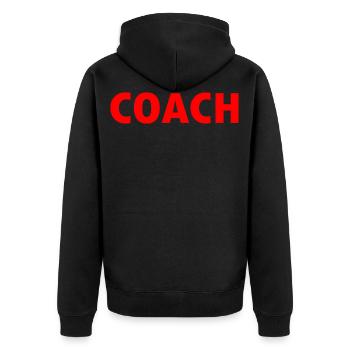 Coach - Unisex Premium Bio Zip Hoodie - Schwarz - Hinten - Nico (187cm)