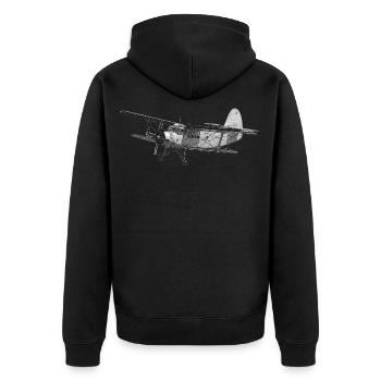 Antonov AN-2 avion biplan AN-2 - Veste à capuche bio Premium Unisexe - noir - Dos - Nico (187cm)