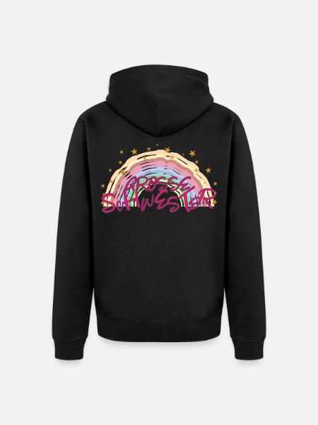 Grosse Schwester Familie Geburt - Unisex Premium Bio Zip Hoodie - Schwarz