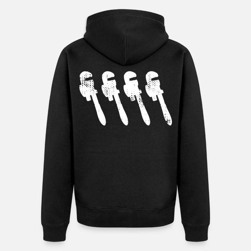 Croquis de clé à pipe - Veste à capuche bio Premium Unisexe - noir