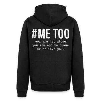 Moi aussi tu n’es pas seul tu n’es pas à m’en vouloir - Veste à capuche bio Premium Unisexe - noir - Dos - Nico (187cm)