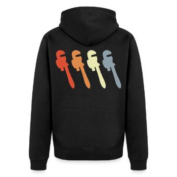 Clé à pipe rétro - Veste à capuche bio Premium Unisexe - noir - Dos - Nico (187cm)