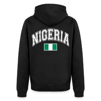 Drapeau du Nigéria - Veste à capuche bio Premium Unisexe - noir - Dos - Nico (187cm)
