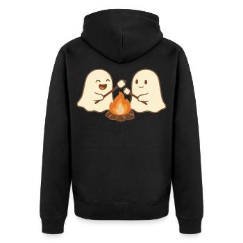 Ghost Fire Camp Halloween - Unisex Premium Organic Zip Hoodie - black - Back - Nico (187cm)