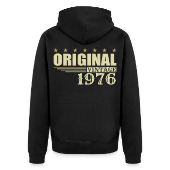1976 Birthday 1976 - Unisex Premium Organic Zip Hoodie - black - Back - Nico (187cm)