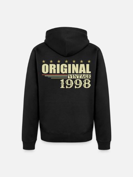 1998 Birthday - 1998 - Unisex Premium Organic Zip Hoodie - black