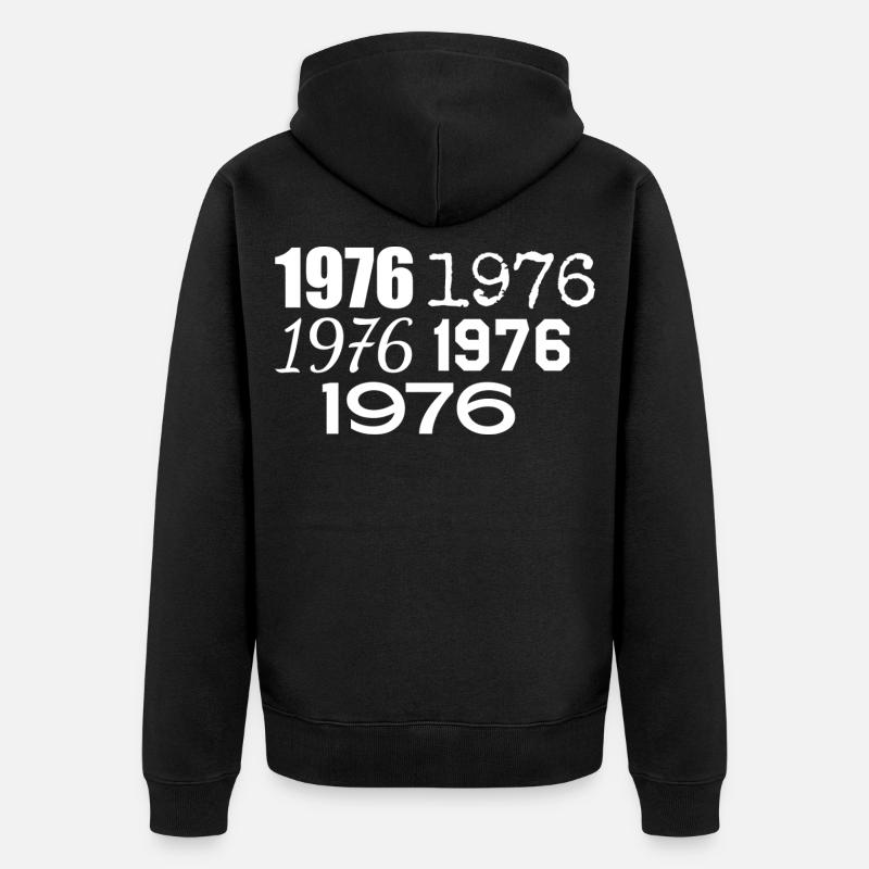 1976 - Unisex Premium Organic Zip Hoodie - black