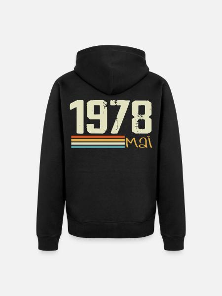 Mai 1978 - Veste à capuche bio Premium Unisexe - noir