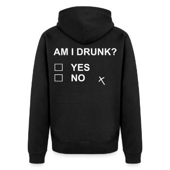 Lustiger Trinktest Nicht bestanden Ja, kein sarkastischer Humor - Unisex Premium Bio Zip Hoodie - Schwarz - Hinten - Nico (187cm)