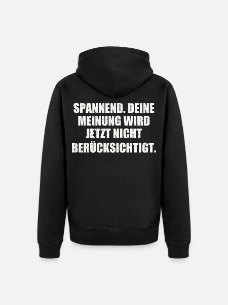 Sarkasmus Geschenkidee - Unisex Premium Bio Zip Hoodie - Schwarz