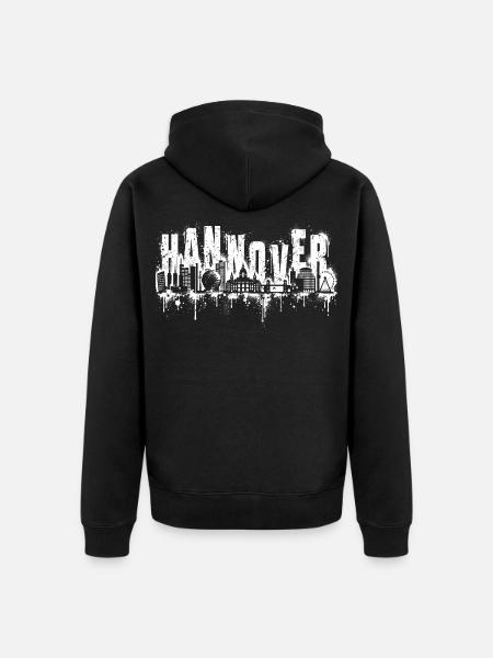 Hanover Skyline Graffiti-Splatter - Unisex Premium Bio Zip Hoodie - Schwarz