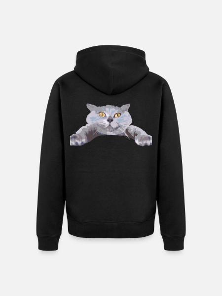 Chat - - Veste à capuche bio Premium Unisexe - noir