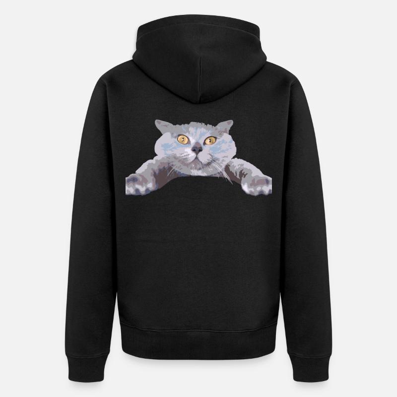 Chat - - Veste à capuche bio Premium Unisexe - noir
