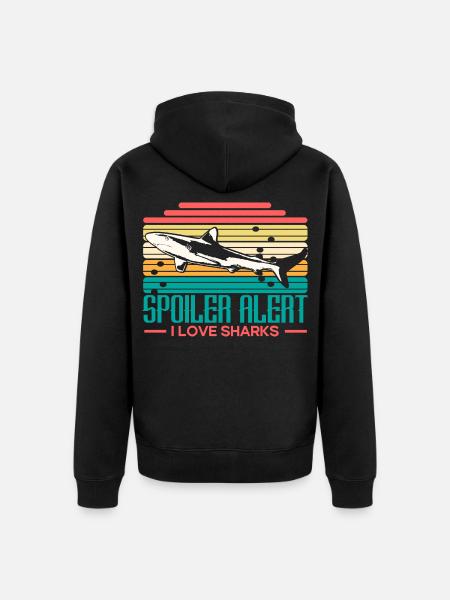 Hai Raubfisch Geschenkidee - Unisex Premium Bio Zip Hoodie - Schwarz
