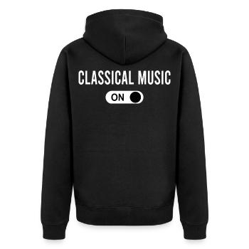 Classical Music [on] - classical music musician - Unisex Premium Organic Zip Hoodie - black - Back - Nico (187cm)