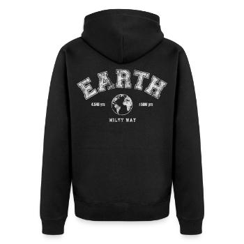Earth Day - Unisex Premium Bio Zip Hoodie - Schwarz - Hinten - Nico (187cm)