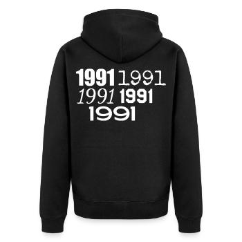 1991 - Veste à capuche bio Premium Unisexe - noir - Dos - Nico (187cm)