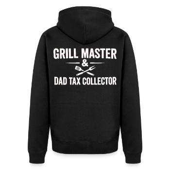 Maître de grill, père percepteur d’impôts - Veste à capuche bio Premium Unisexe - noir - Dos - Nico (187cm)