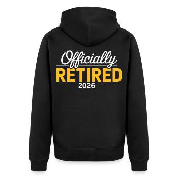 Retired 2026 Funny Retired Graphic Men Retirement - Unisex Premium Organic Zip Hoodie - black - Back - Nico (187cm)