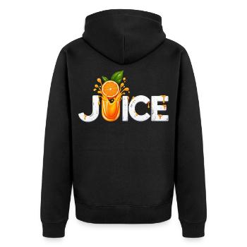 Colorful Juice Orange Fruit Drink Tshirt Summer  - Unisex Premium Bio Zip Hoodie - Schwarz - Hinten - Nico (187cm)