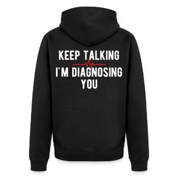 Psychologe Humor Psychologie Therapeut Sarkasmus-Geschenk - Unisex Premium Bio Zip Hoodie - Schwarz - Hinten - Nico (187cm)