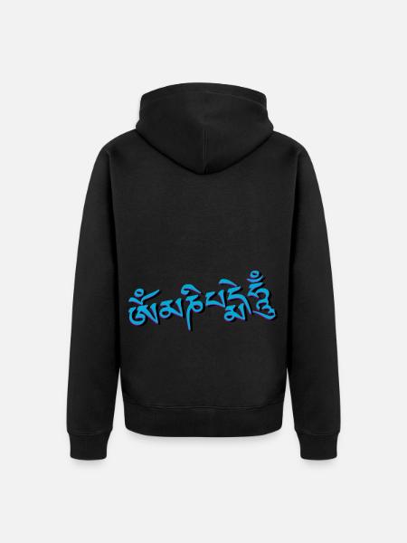 Om Mani Padme Hum - Sanskriet - Uniseks Premium bio ziphoodie - zwart