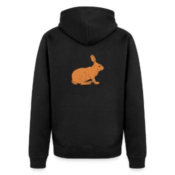 lièvre - Veste à capuche bio Premium Unisexe - noir - Dos - Nico (187cm)