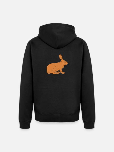 Rabbit - Unisex Premium Organic Zip Hoodie - black