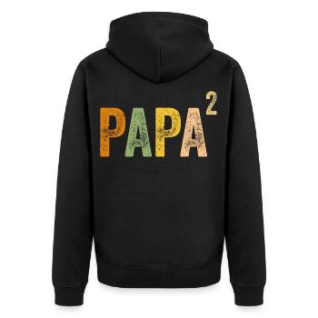 Dad High 2 - Two Kids Father Father's Day - Unisex Premium Organic Zip Hoodie - black - Back - Nico (187cm)
