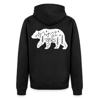 Nature totem polar bear - Unisex Premium Organic Zip Hoodie - black - Back - Nico (187cm)