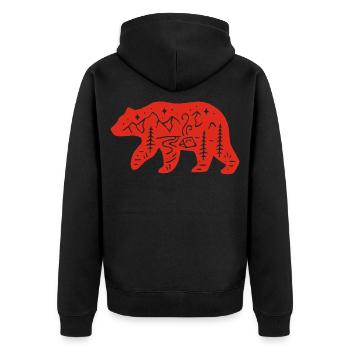 Ours rouge totem de la nature - Veste à capuche bio Premium Unisexe - noir - Dos - Nico (187cm)