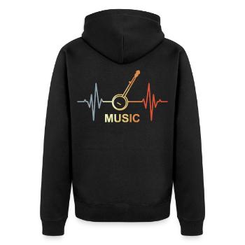 Music Heart palpitations - Unisex Premium Organic Zip Hoodie - black - Back - Nico (187cm)