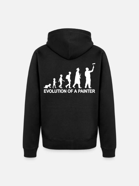 Development from child to painter - Unisex Premium Organic Zip Hoodie - black