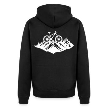 Croquis d’amateur de vélo de montagne - Veste à capuche bio Premium Unisexe - noir - Dos - Nico (187cm)