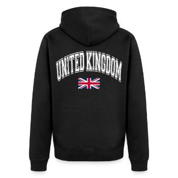 Drapeau du Royaume-Uni - Veste à capuche bio Premium Unisexe - noir - Dos - Nico (187cm)