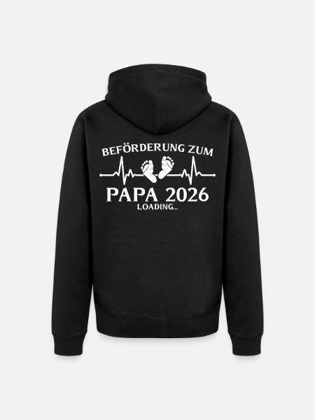 Dad 2026 loading paternity - Unisex Premium Organic Zip Hoodie - black