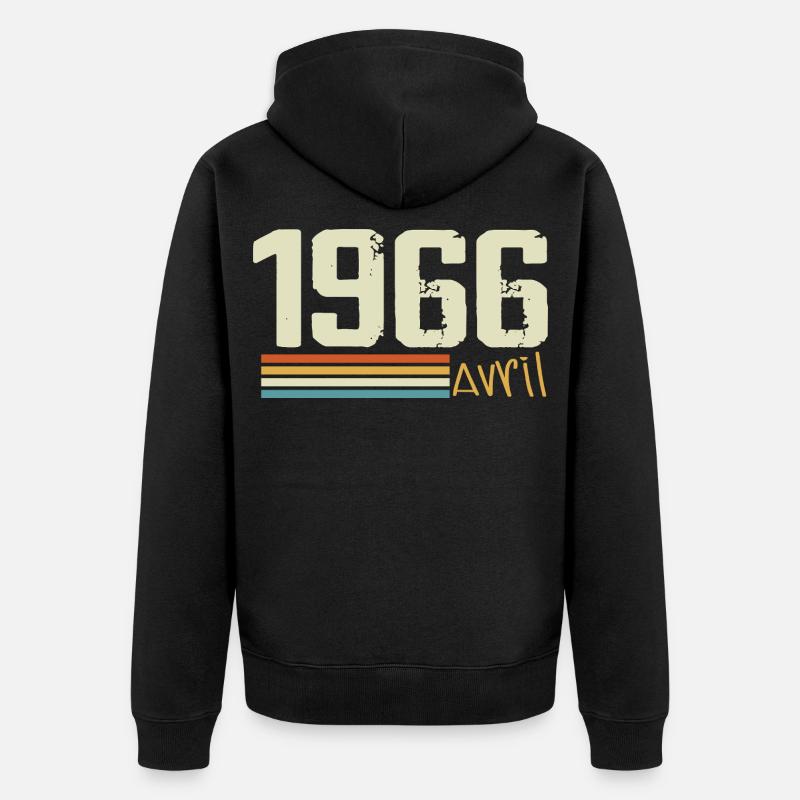 Né en avril 1966 - Veste à capuche bio Premium Unisexe - noir