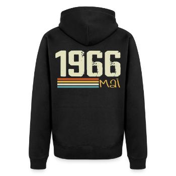 May 1966 - Unisex Premium Organic Zip Hoodie - black - Back - Nico (187cm)