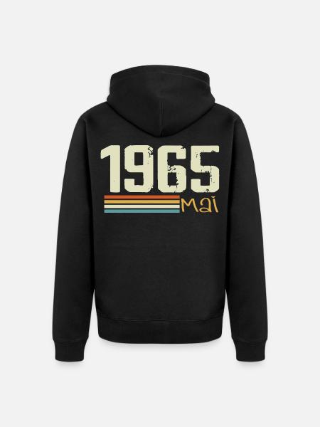 Mai 1965 - Veste à capuche bio Premium Unisexe - noir
