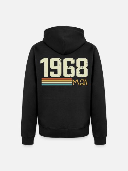 Mai 1968 - Veste à capuche bio Premium Unisexe - noir
