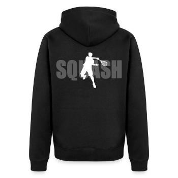 Squash - Unisex Premium Organic Zip Hoodie - black - Back - Nico (187cm)