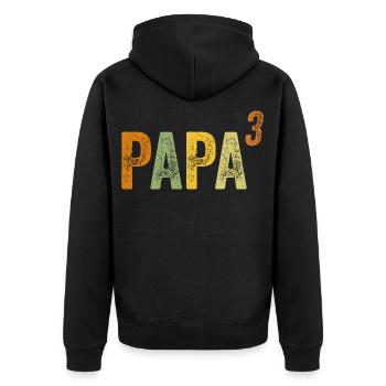 Dad High Three - 3 Kids Triples Father's Day - Unisex Premium Organic Zip Hoodie - black - Back - Nico (187cm)
