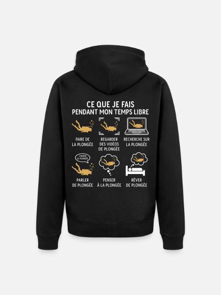 faire de la plongée - Veste à capuche bio Premium Unisexe - noir