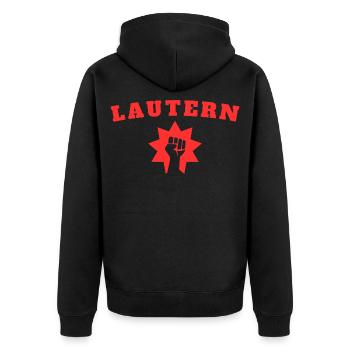 Kaiserslautern - Unisex Premium Bio Zip Hoodie - Schwarz - Hinten - Nico (187cm)