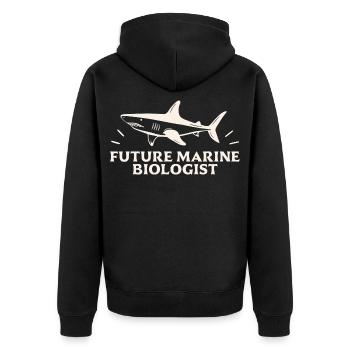 Future marine biologist biology student - Unisex Premium Organic Zip Hoodie - black - Back - Nico (187cm)