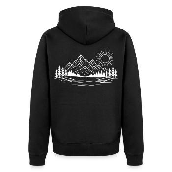 Forêt naturelle des montagnes - Veste à capuche bio Premium Unisexe - noir - Dos - Nico (187cm)
