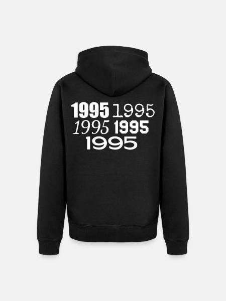 1995 - Unisex Premium Organic Zip Hoodie - black