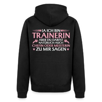 Entraîneur, patron ou champion - entraîneur de football - Veste à capuche bio Premium Unisexe - noir - Dos - Nico (187cm)